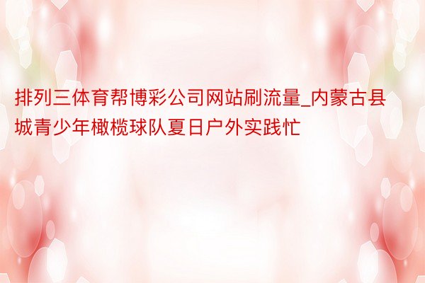 排列三体育帮博彩公司网站刷流量_内蒙古县城青少年橄榄球队夏日户外实践忙